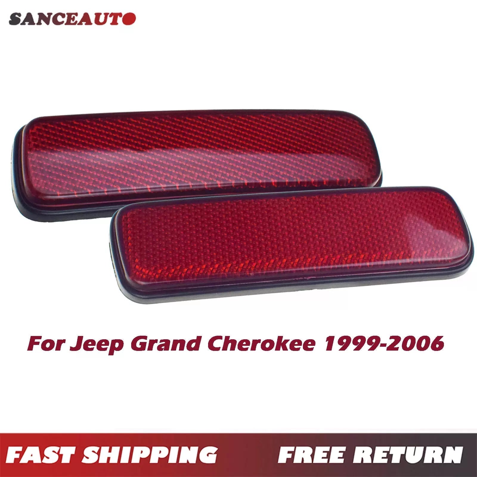 2pcs Rear LH RH Bumper Fog Brake Light Reflector for Jeep Grand Cherokee 99-06 6B93BC-57 [1]
