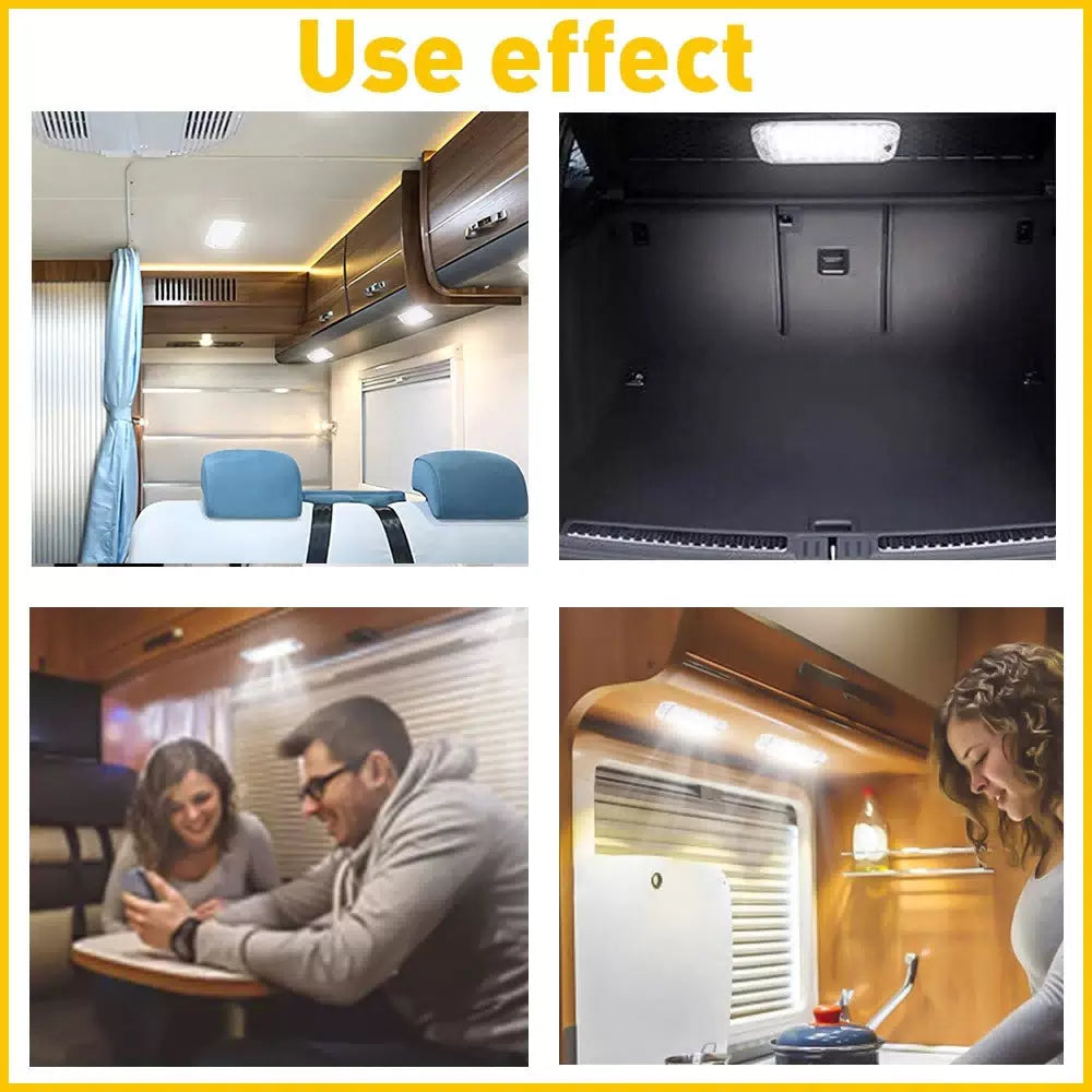 2x 12V Interior Car Roof 48-LED Light Dome Ceiling RV Lamp Camper Trailer Truck 6B93BC-57 [10]