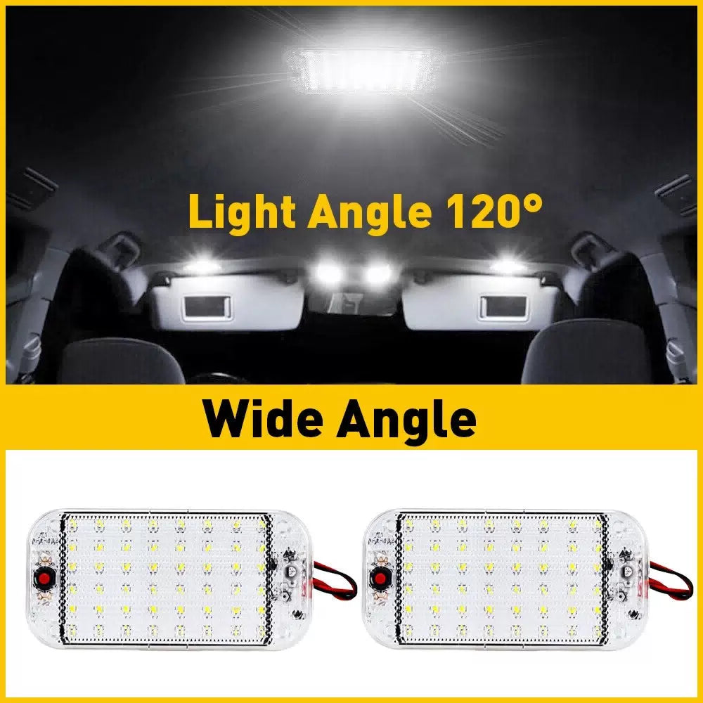 2x 12V Interior Car Roof 48-LED Light Dome Ceiling RV Lamp Camper Trailer Truck 6B93BC-57 [5]