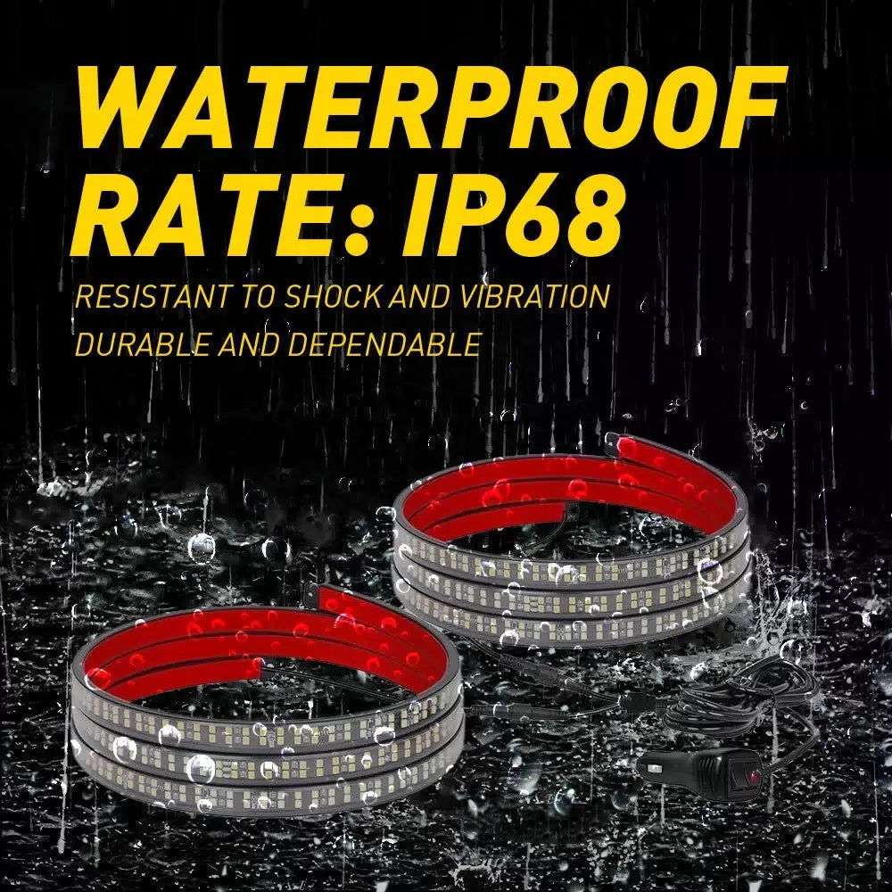 2x 60" Emergency Truck Tailgate Strobe Lights Strip Tail Light Bar Amber White A 6B93BC-57 [6]