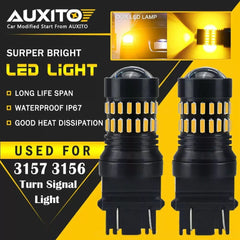2x AUXITO Yellow Amber 3157 LED DR Turn Signal Parking Light Blinker Corner Bulb AUXITO [1]