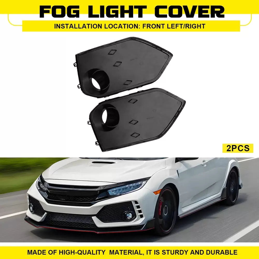 2x Bumper Fog Light Garnish Covers Front LH+RH For Honda Civic Type-R 2017-21 EA 6B93BC-57 [10]