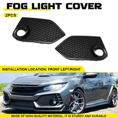 2x Bumper Fog Light Garnish Covers Front LH+RH For Honda Civic Type-R 2017-21 EA 6B93BC-57 [1]