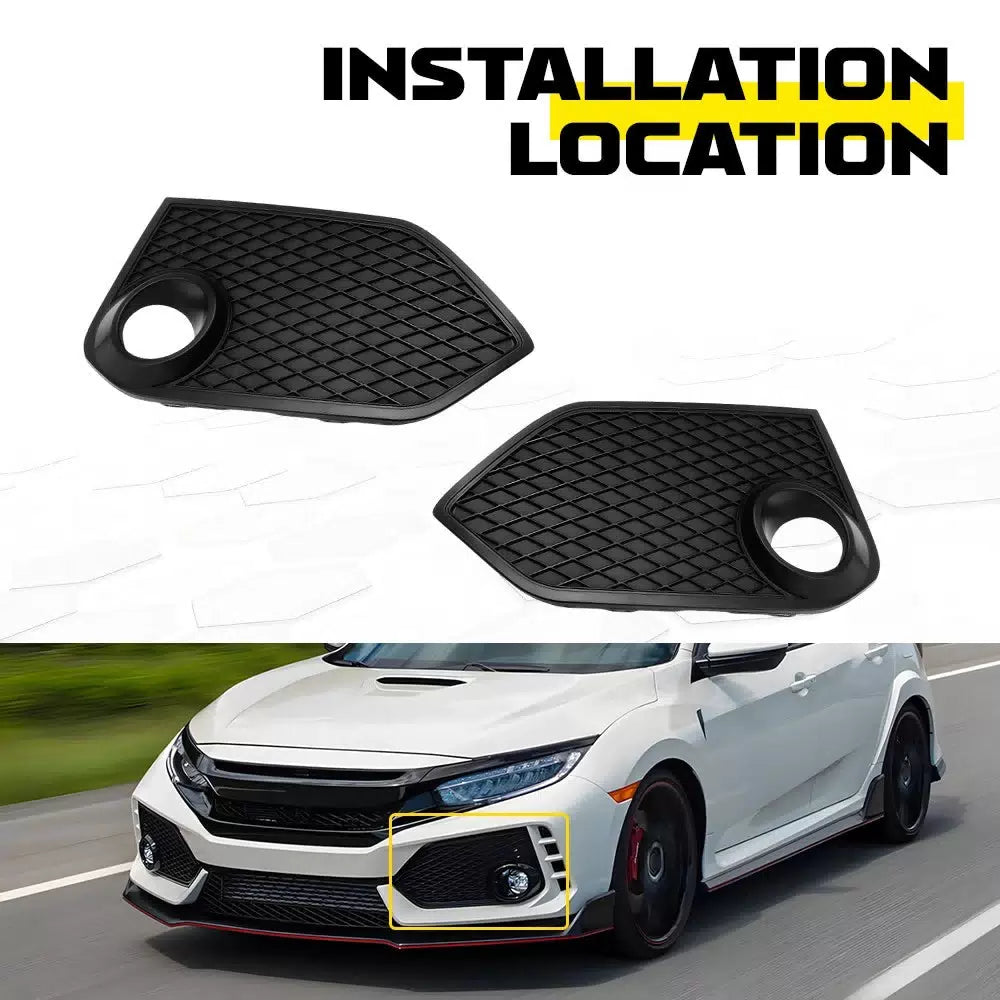 2x Bumper Fog Light Garnish Covers Front LH+RH For Honda Civic Type-R 2017-21 EA 6B93BC-57 [5]