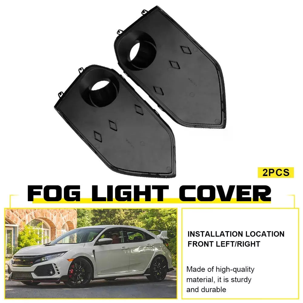 2x Bumper Fog Light Garnish Covers Front LH+RH For Honda Civic Type-R 2017-21 EA 6B93BC-57 [9]