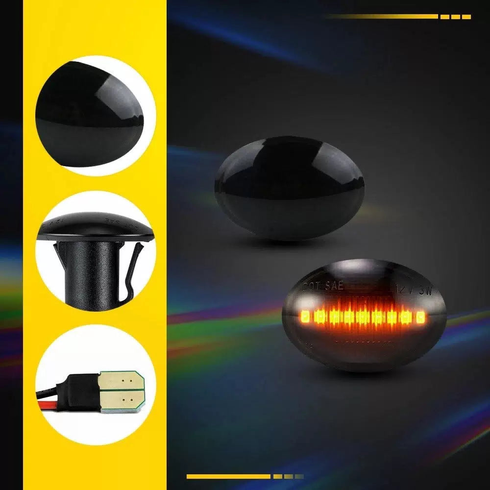 2x Dynamic Smoke LED Side Marker Turn Signal Light For 2007-19 Fiat 500 2-Door A 6B93BC-57 [11]