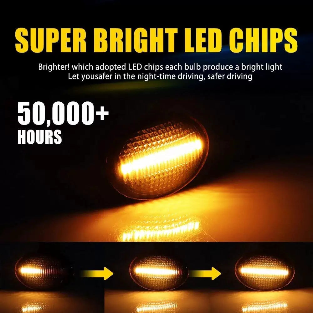 2x Dynamic Smoke LED Side Marker Turn Signal Light For 2007-19 Fiat 500 2-Door A 6B93BC-57 [5]