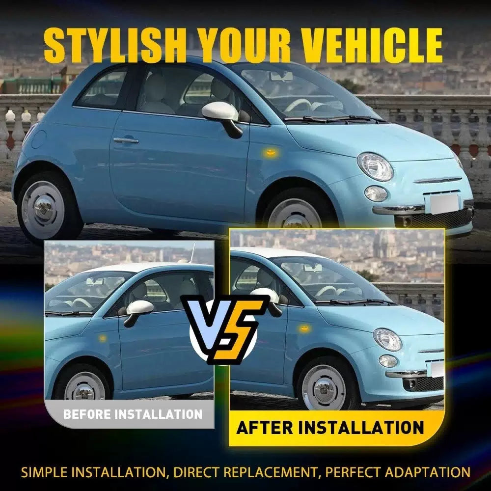 2x Dynamic Smoke LED Side Marker Turn Signal Light For 2007-19 Fiat 500 2-Door A 6B93BC-57 [6]