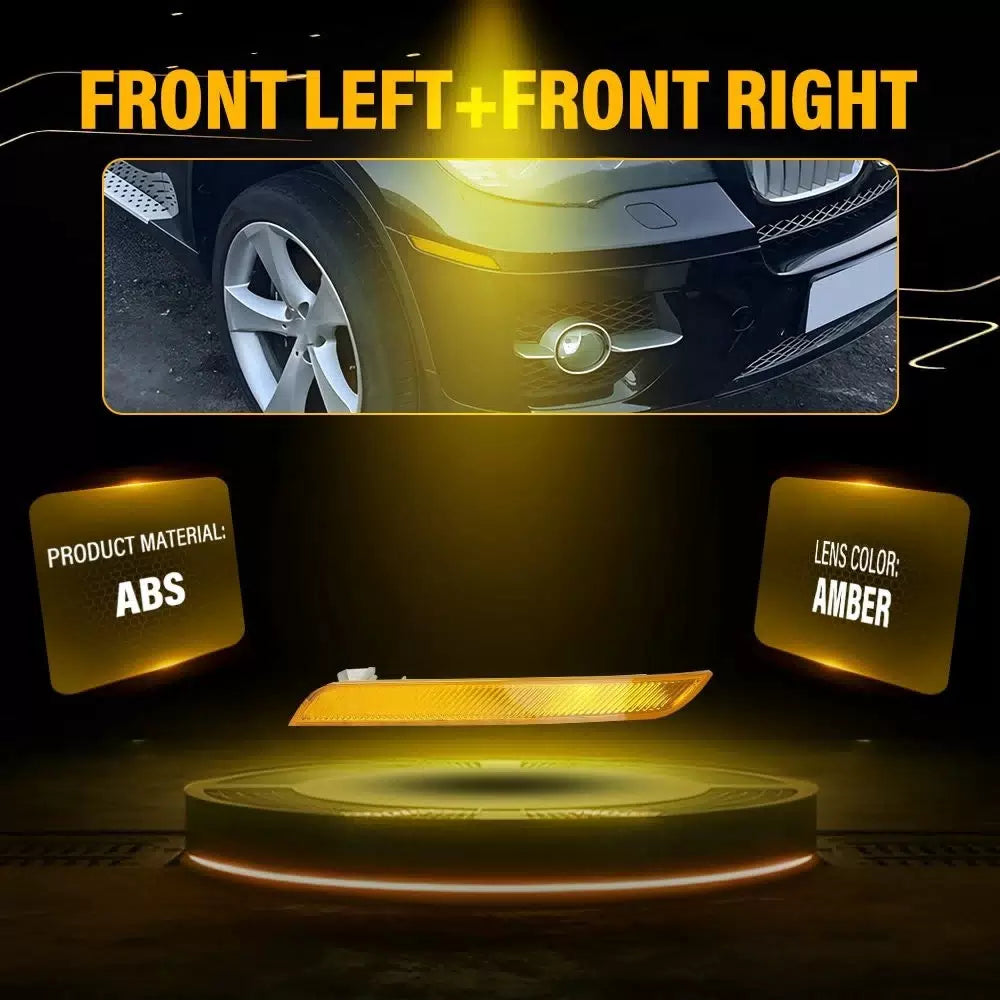 2x For BMW X6 E71 2008-2014 Front Bumper Side Marker Light Reflector Amber EOA 6B93BC-57 [7]
