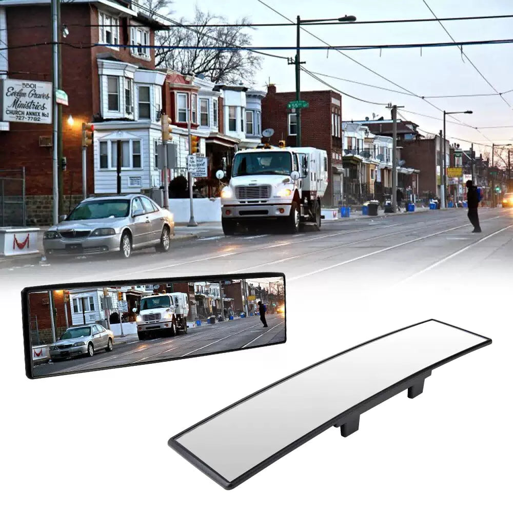 300MM Wide Convex Interior Clip On Rear View Mirror Clear Universal Wide-angle 6B93BC-57 [10]