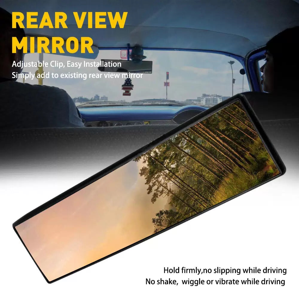 300MM Wide Convex Interior Clip On Rear View Mirror Clear Universal Wide-angle 6B93BC-57 [11]