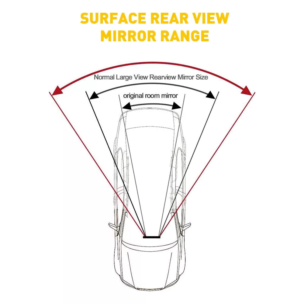 300MM Wide Convex Interior Clip On Rear View Mirror Clear Universal Wide-angle 6B93BC-57 [3]