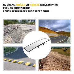 300MM Wide Convex Interior Clip On Rear View Mirror Clear Universal Wide-angle 6B93BC-57 [4]