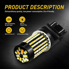 3157 Switchback LED Turn Signal Lights WHITE AMBER Dual Color Canbus Error Free 6B93BC-57 [4]