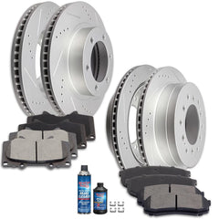 319mm Front+ 312mm Rear Rotor +Brake Pad for 2003-2009 Toyota 4Runner FJ Cruiser KOEEP [1]