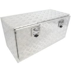 36"x 17"x18" Aluminum Storage Tool Box For Truck Garage Home Office W/2x Chain KOEEP [1]