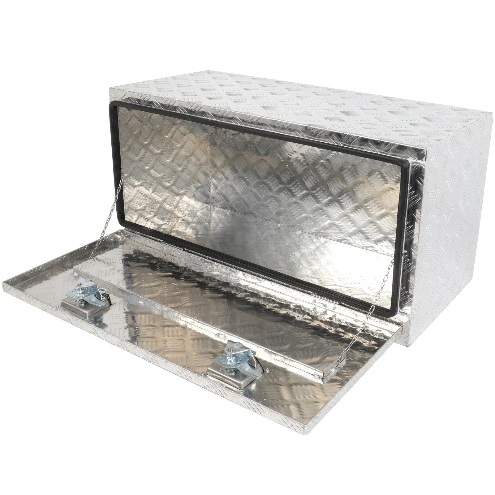 36"x 17"x18" Aluminum Storage Tool Box For Truck Garage Home Office W/2x Chain KOEEP [5]