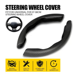 37-38cm Carbon Fiber Red/Black/Brown Steering Wheel Cover Protector Non-Slip EOA 6B93BC-57 [2]