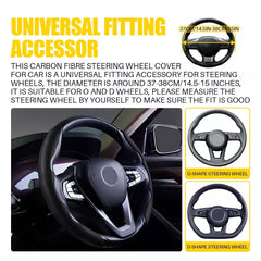 37-38cm Carbon Fiber Red/Black/Brown Steering Wheel Cover Protector Non-Slip EOA 6B93BC-57 [4]