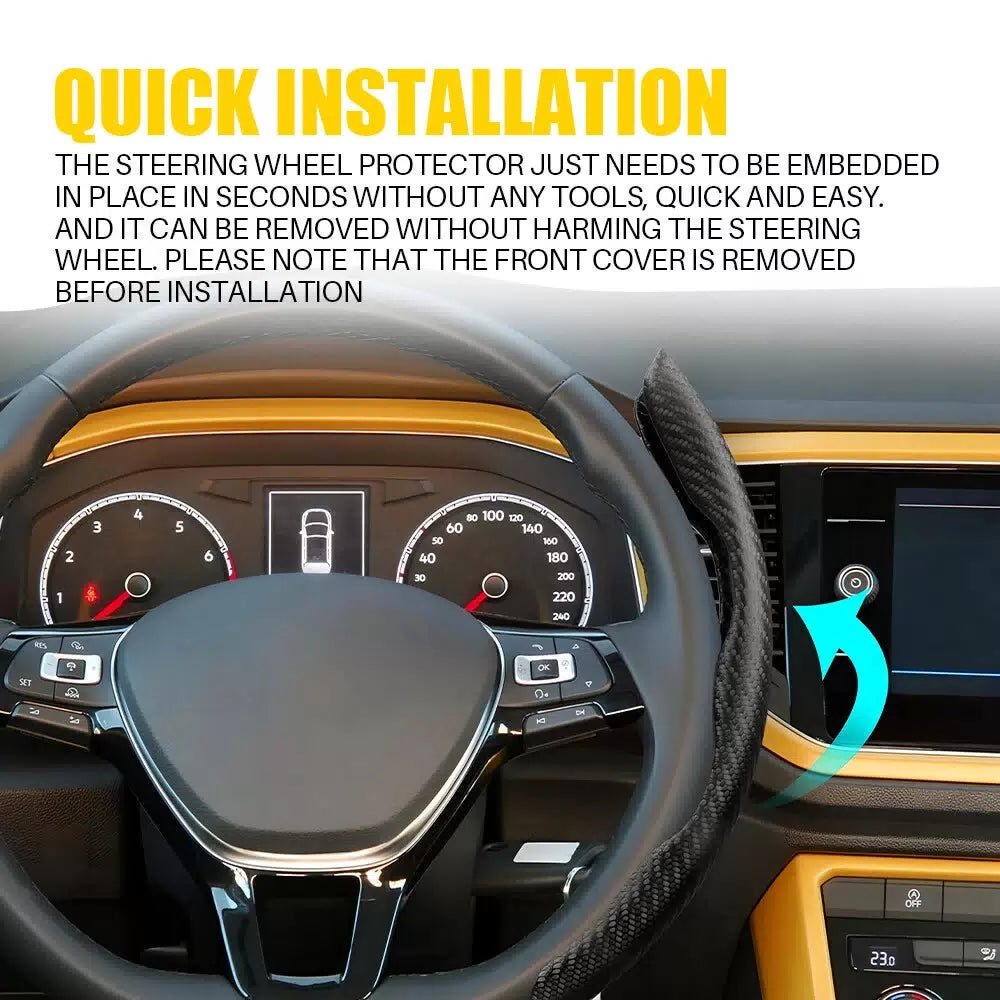37-38cm Carbon Fiber Red/Black/Brown Steering Wheel Cover Protector Non-Slip EOA 6B93BC-57 [5]