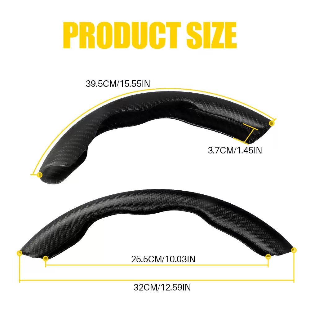 37-38cm Carbon Fiber Red/Black/Brown Steering Wheel Cover Protector Non-Slip EOA 6B93BC-57 [6]