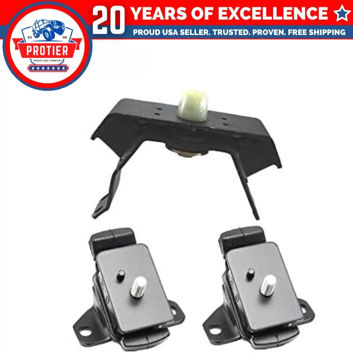 3PCS Engine Motor & Trans Mount Set for 2000-2004 Toyota Tacoma 3.4L 4WD Manual 6B93BC-57 [1]
