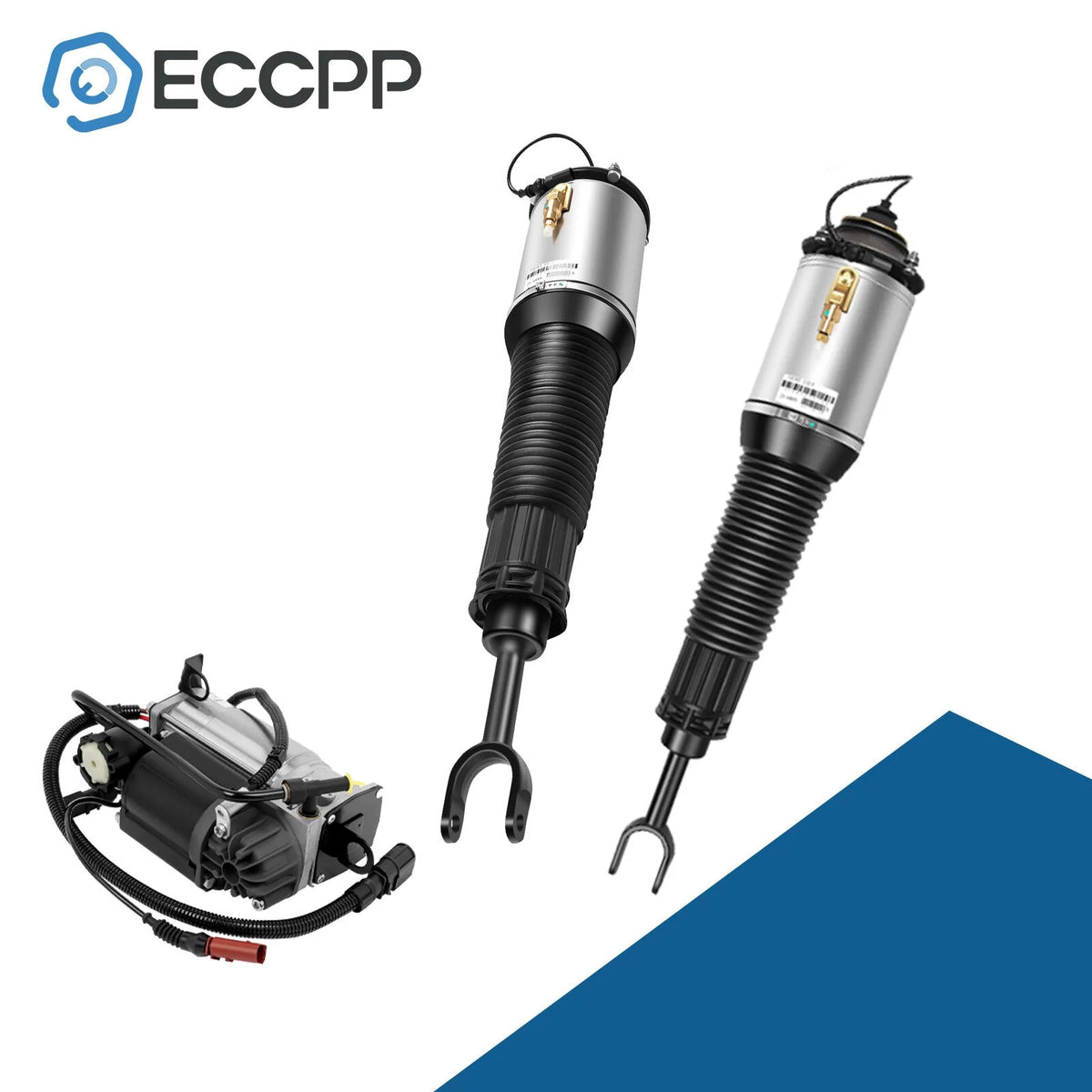 3PCS Front Air Suspension Shock + Compressor For 2002-2010 Audi A8 D3 S8 Quattro KOEEP [1]