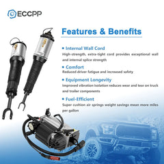 3PCS Front Air Suspension Shock + Compressor For 2002-2010 Audi A8 D3 S8 Quattro KOEEP [3]