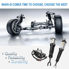 3PCS Front Air Suspension Shock + Compressor For 2002-2010 Audi A8 D3 S8 Quattro KOEEP [4]