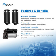 3PCS Rear Suspension Spring Bag Air Compressor For Mercedes W251 R500 R550 R63 6B93BC-57 [3]