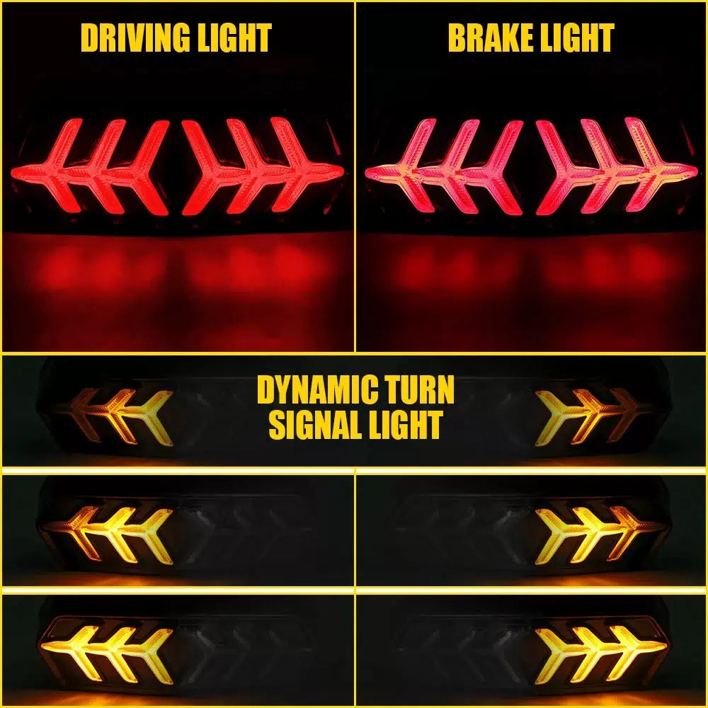 3-in-1 LED Tail Brake Light Sequential Turn Signal For Honda GROM MSX125 CBR650F 6B93BC-57 [9]