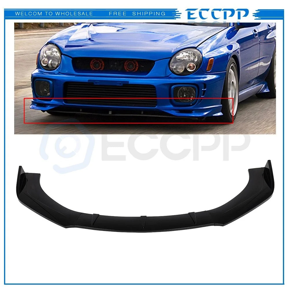 3x Front Lip Splitters Universal Painted Black Polypropylene 62" - 65" width KOEEP [1]