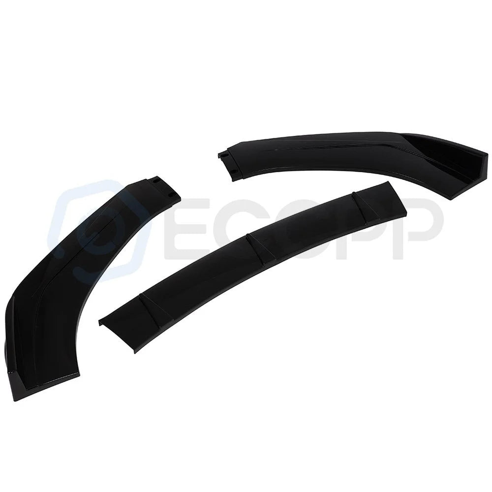3x Front Lip Splitters Universal Painted Black Polypropylene 62" - 65" width KOEEP [3]