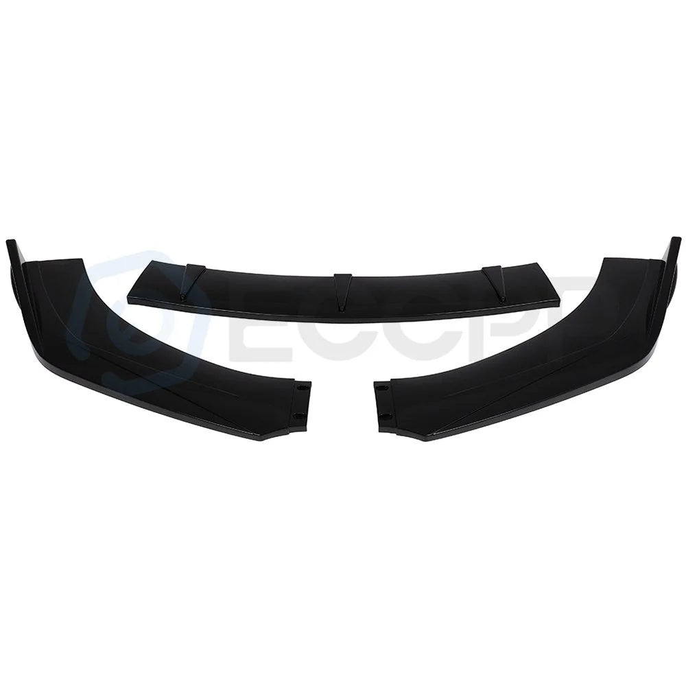 3x Front Lip Splitters Universal Painted Black Polypropylene 62" - 65" width KOEEP [7]