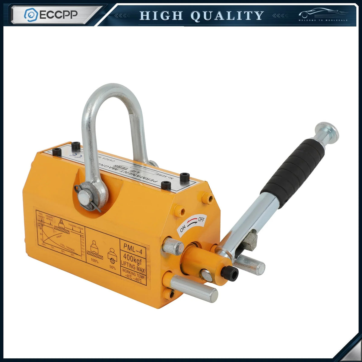 400KG Magnetic Lifter 880lb Steel Lifting Magnet Magnetic Lifter Hoist Crane 6B93BC-57 [1]