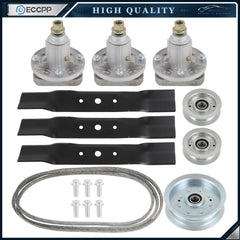 48" Mower Deck Rebuild Kit Spindles Blades Belts Pulley For John Deere L120 L130 KOEEP [1]