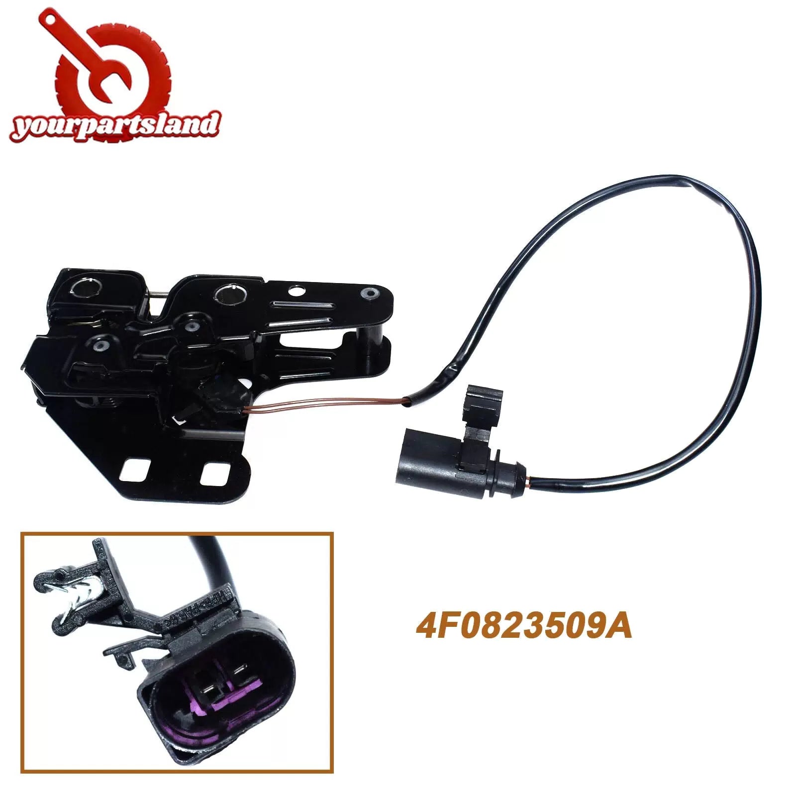 4F0823480B Latch Hood Lid Lock w/ Switch For 2005-2011 Audi A6 S6 C6 4F0823509A 6B93BC-57 [1]