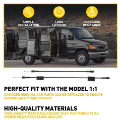 4PCS Cargo Door Right Door Latch Release Cable for Ford E150 E250 E350 1992-14 A 6B93BC-57 [3]
