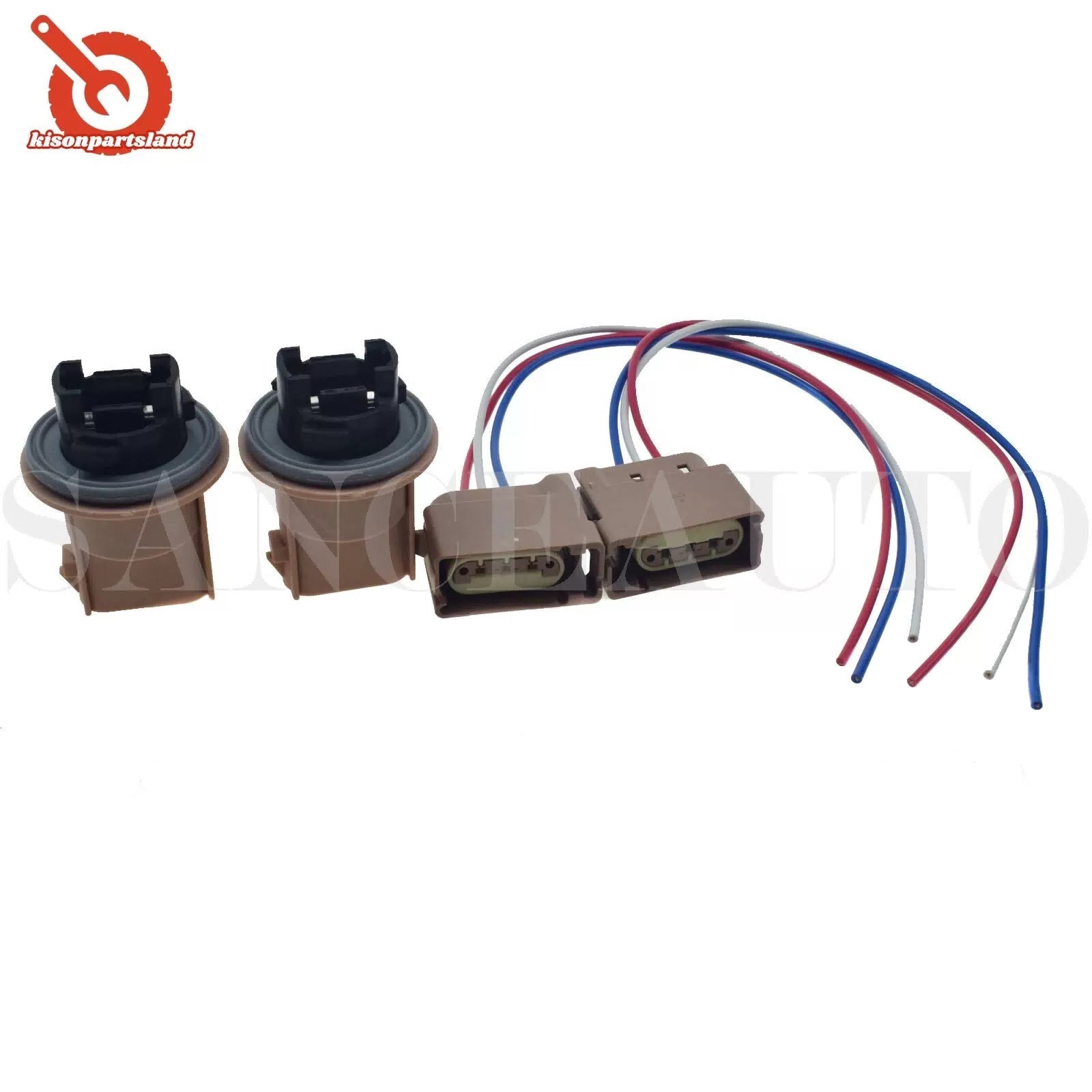4PCS For Ford F250 F150 Headlamp Light Socket & Pigtail Connector 2U5Z13411SA 6B93BC-57 [1]
