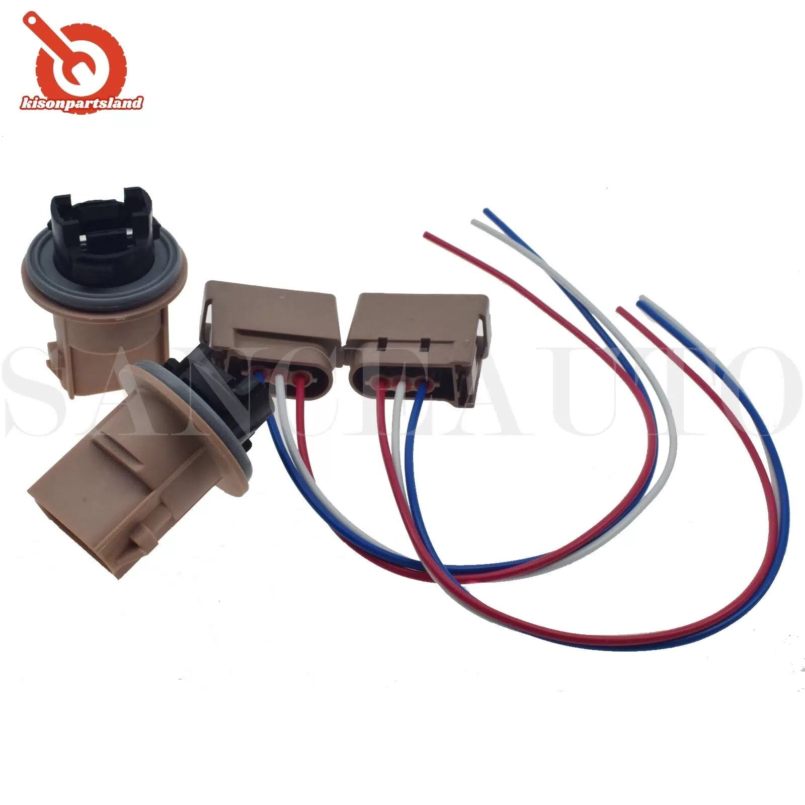 4PCS For Ford F250 F150 Headlamp Light Socket & Pigtail Connector 2U5Z13411SA 6B93BC-57 [2]