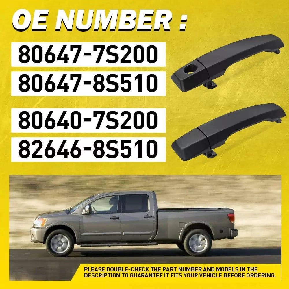 4PCS Front+Rear Exterior Door Handles Black For 2004-2015 Nissan Titan Armada EA 6B93BC-57 [11]