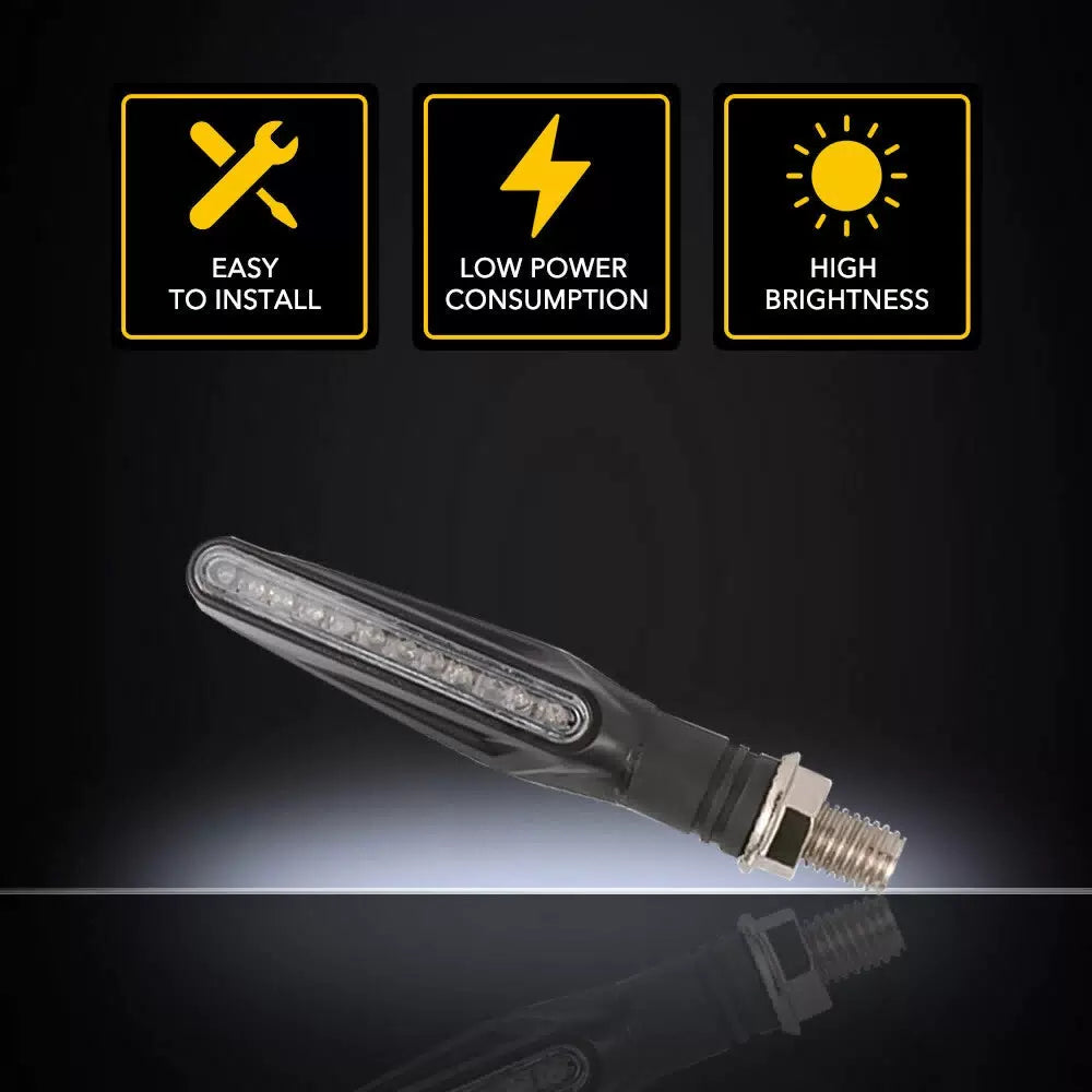 4PCS Led Motorcycle Turn Signal Indicator Blinker Amber Lights Universal Durable 6B93BC-57 [9]