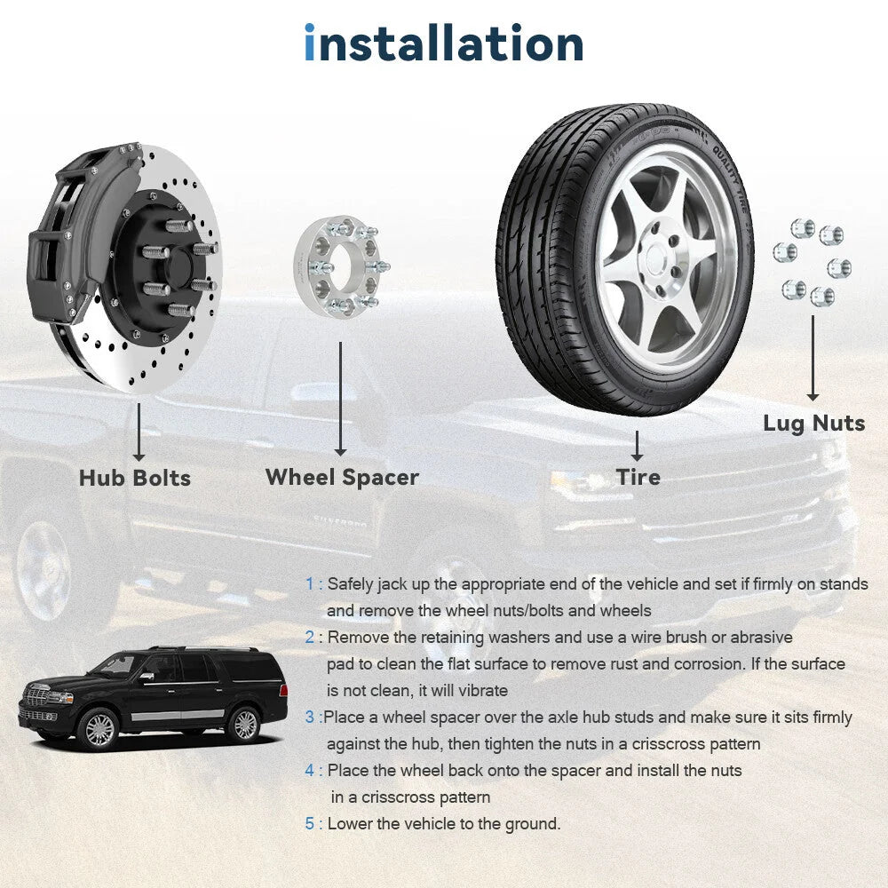 4P 1.5" 6x135 to 6x5.5 Wheel Adapters 14x2 For Ford F-150 6x135 to 6x139.7 Wheel KOEEP [5]