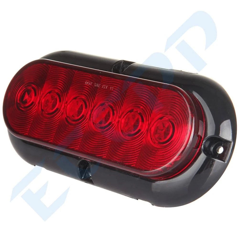 4Pair (Red, Amber) Surface Mount Oval Stop Turn Signal Tail Brake Marker Lights KOEEP [10]