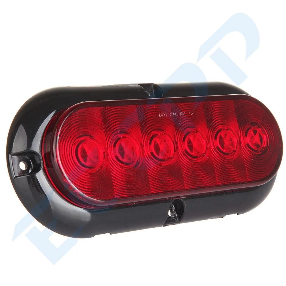 4Pair (Red, Amber) Surface Mount Oval Stop Turn Signal Tail Brake Marker Lights KOEEP [11]