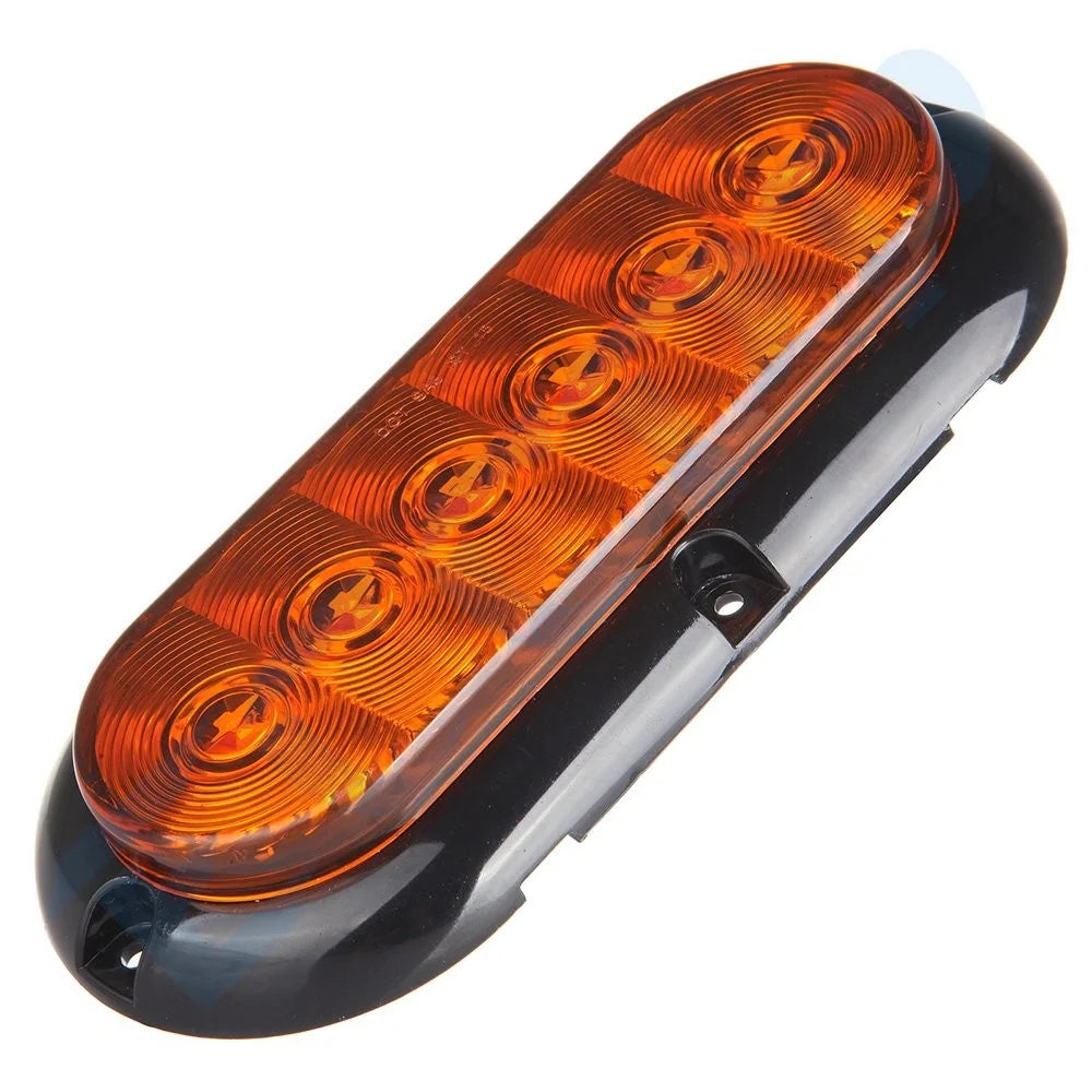 4Pair (Red, Amber) Surface Mount Oval Stop Turn Signal Tail Brake Marker Lights KOEEP [4]