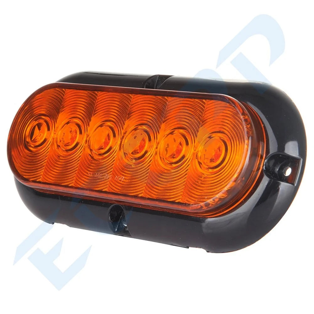 4Pair (Red, Amber) Surface Mount Oval Stop Turn Signal Tail Brake Marker Lights KOEEP [5]