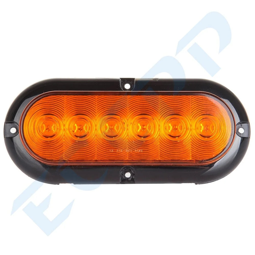 4Pair (Red, Amber) Surface Mount Oval Stop Turn Signal Tail Brake Marker Lights KOEEP [6]