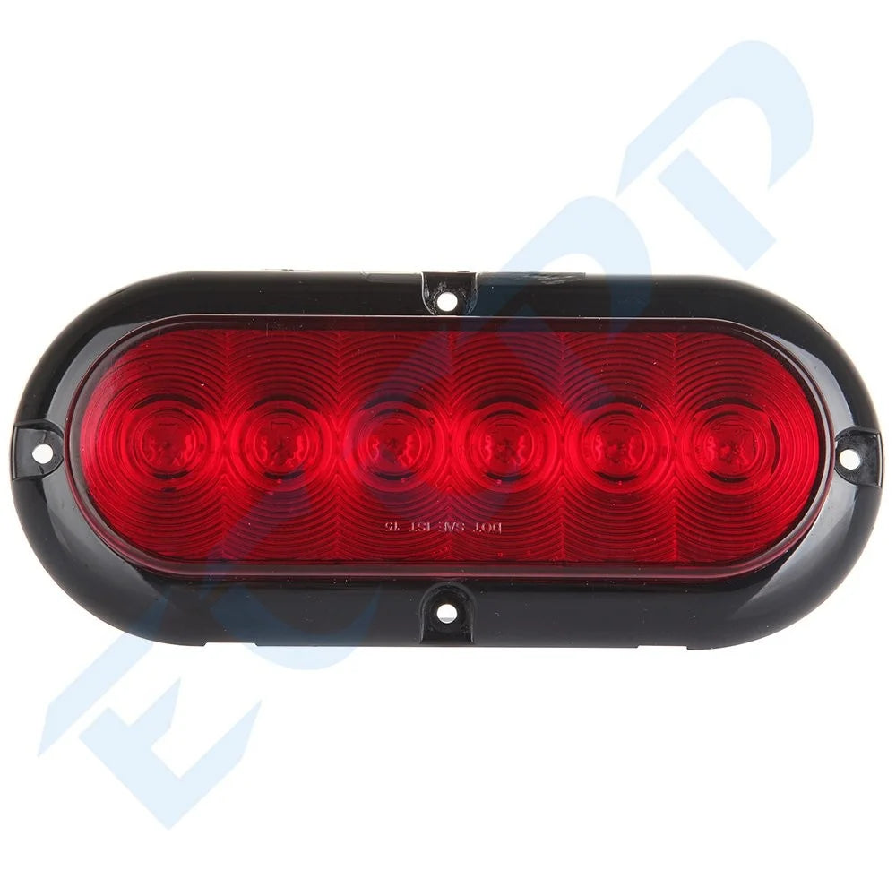 4Pair (Red, Amber) Surface Mount Oval Stop Turn Signal Tail Brake Marker Lights KOEEP [9]