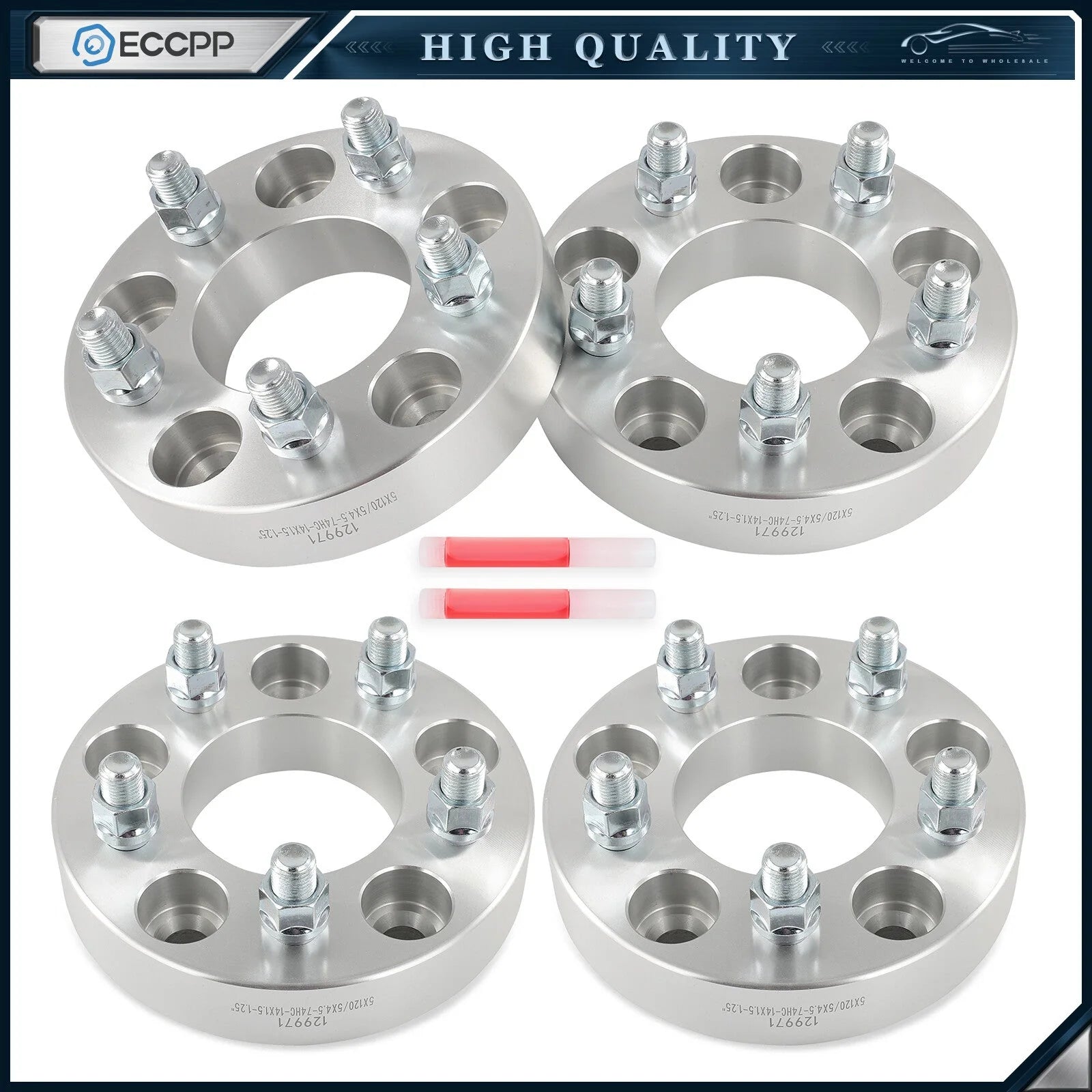 4Pc 1.25" 5x120 to 5x4.5 Wheel Adapters 14x1.5 For Chevy Camaro 5x120 to 5x114.3 6B93BC-57 [1]
